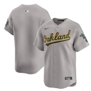 Men's Oakland Athletics Blank Grey Away Limited Stitched Jersey