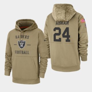 Men's Oakland Raiders #24 Johnathan Abram 2019 Salute to Service Sideline Therma Hoodie - Tan