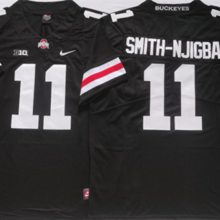 Men's Ohio State Buckeyes #11 SMITH-NJIGBA Black Stitched Jersey