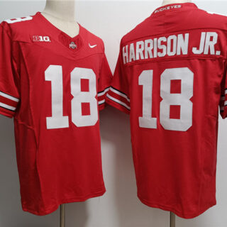 Men's Ohio State Buckeyes #18 Marvin Harrison JR. Red 2023 F.U.S.E. Limited Stitched Jersey