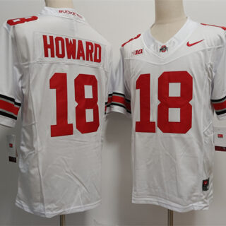 Men's Ohio State Buckeyes #18 Will Howard White F.U.S.E. Limited Stitched Jersey