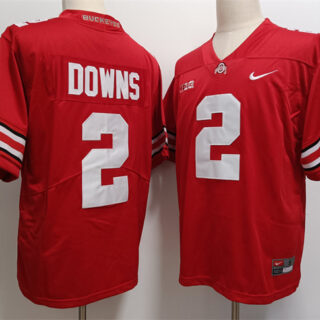 Men's Ohio State Buckeyes #2 Caleb Downs Red Limited Stitched Jersey