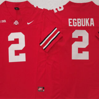 Men's Ohio State Buckeyes #2 Emeka Egbuka Red F.U.S.E. Limited Stitched Jersey