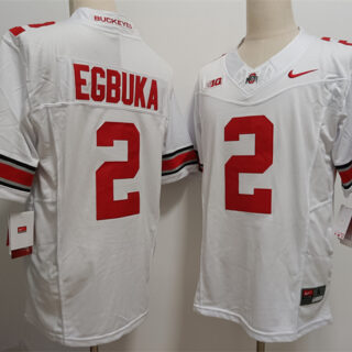 Men's Ohio State Buckeyes #2 Emeka Egbuka White F.U.S.E. Limited Stitched Jersey