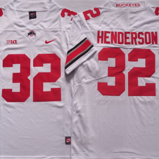 Men's Ohio State Buckeyes #32 HENDERSON White Stitched Jersey