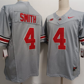 Men's Ohio State Buckeyes #4 Jeremiah Smith Grey 2024 F.U.S.E. Limited Stitched Jersey