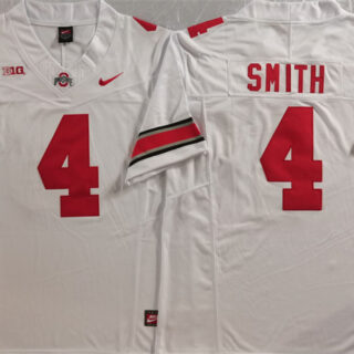 Men's Ohio State Buckeyes #4 Jeremiah Smith White F.U.S.E. Limited Stitched Jersey