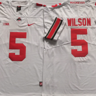 Men's Ohio State Buckeyes #5 WILSON White Stitched Jersey