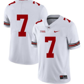 Men's Ohio State Buckeyes #7 White Stitched Jersey