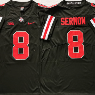 Men's Ohio State Buckeyes #8 Trey Sermon Black Stitched NCAA Jersey