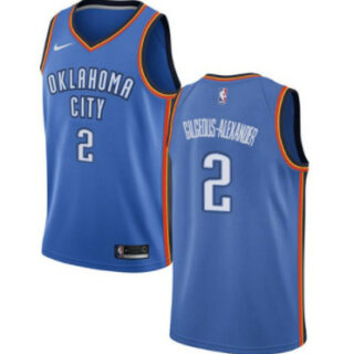 Men's Oklahoma City Thunder #2 Shai Gilgeous-Alexander Blue Stitched Basketball Jersey