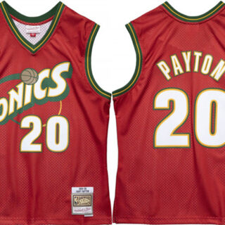 Men's Oklahoma City Thunder #20 Gary Payton Red 1995-96 Throwback SuperSonics Stitched Jersey