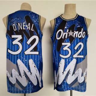 Men's Orlando Magic #32 Shaquille O'Neal Blue Throwback Basketball Jersey