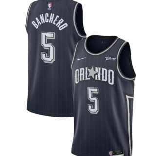 Men's Orlando Magic #5 Paolo Banchero Navy 2023 24 City Edition Stitched Basketball Jersey