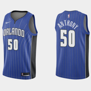 Men's Orlando Magic #50 Cole Anthony Blue Icon Edition Stitched Swingman Jersey