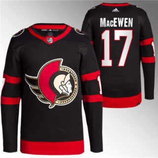 Men's Ottawa Senators #17 Zack MacEwen Black Premier Breakaway Stitched Jersey