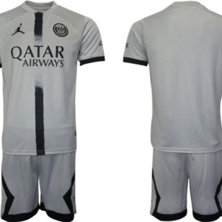 Men's Paris Saint-Germain Blank 2023 Gray Soccer Jersey Suit