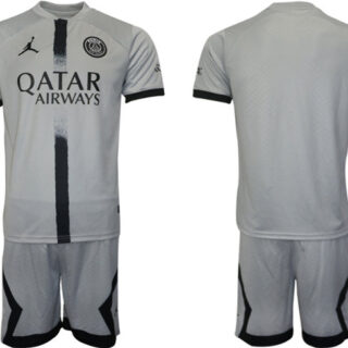 Men's Paris Saint-Germain Blank 2023 Gray Soccer Jersey Suit
