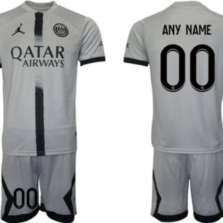 Men's Paris Saint-Germain Custom 2023 Gray Soccer Jersey Suit