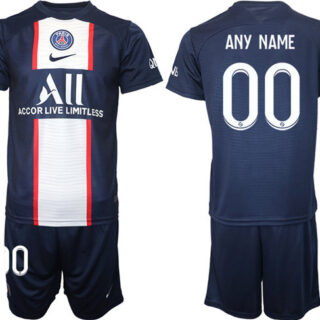 Men's Paris Saint-Germain Custom 2023 Navy Soccer Jersey Suit 1