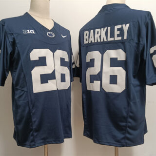 Men's Penn State Nittany Lions #26 Saquon Barkley Navy CStitched Jersey