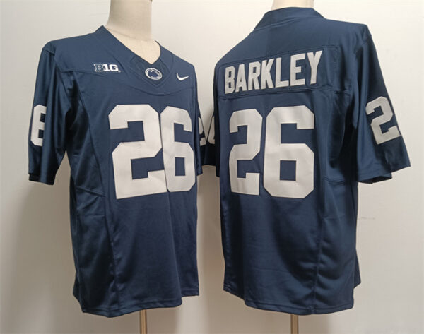 Men's Penn State Nittany Lions #26 Saquon Barkley Navy CStitched Jersey
