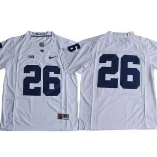 Men's Penn State Nittany Lions #26 Saquon Barkley White Stitched Jersey
