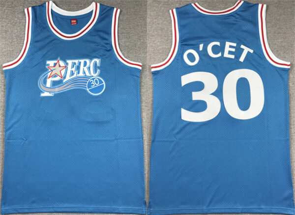 Men's Perc #30 O'Cet Movie Blue Stitched Basketball Jersey