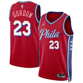 Men's Philadelphia 76ers #23 Eric Gordon Red Statement Edition Stitched Jersey