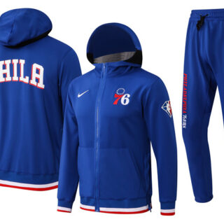 Men's Philadelphia 76ers 75th Anniversary Royal Performance Showtime Full-Zip Hoodie Jacket And Pants Suit