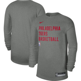 Men's Philadelphia 76ers Heather Gray 2023 24 Legend On-Court Practice Long Sleeve T-Shirt