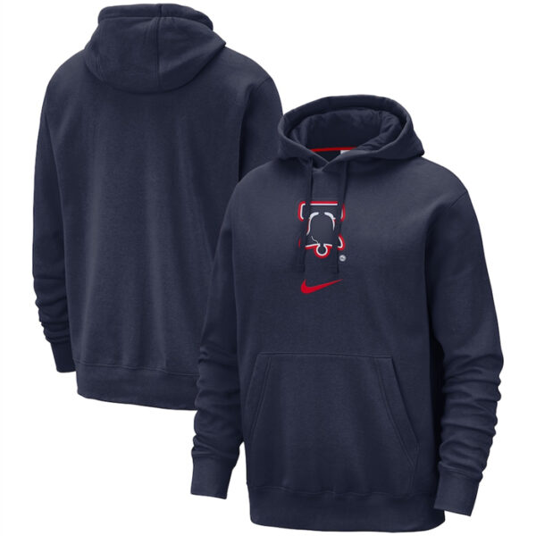 Men's Philadelphia 76ers Navy 2023 24 City Edition Essential Club Pullover Hoodie