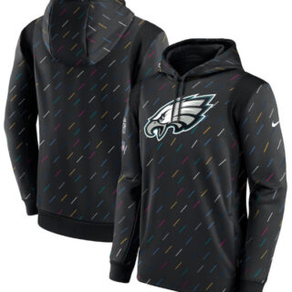 Men's Philadelphia Eagles 2021 Charcoal Crucial Catch Therma Pullover Hoodie