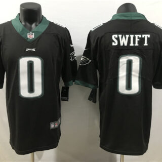 Men's Philadelphia Eagles #0 D'Andre Swift Black 2023 Draft Vapor Limited Stitched Football Jersey
