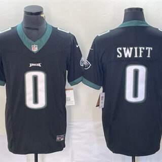 Men's Philadelphia Eagles #0 D'Andre Swift Black 2023 F.U.S.E. Vapor Untouchable Limited Stitched Football Jersey