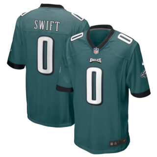 Men's Philadelphia Eagles #0 D'Andre Swift Green 2023 Draft Stitched Game Jersey