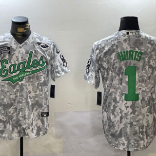 Men's Philadelphia Eagles #1 Jalen Hurts Arctic Camo Salute To Service Limited Stitched Jersey
