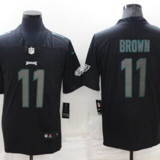 Men's Philadelphia Eagles #11 A. J. Brown Black Impact Limited Stitched Jersey