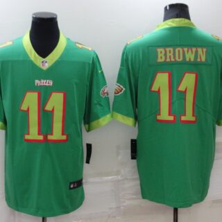 Men's Philadelphia Eagles #11 A. J. Brown Green City Edition Limited Stitched Jersey