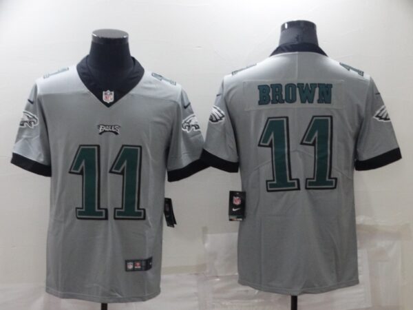 Men's Philadelphia Eagles #11 A. J. Brown Grey Vapor Untouchable Limited Stitched Jersey