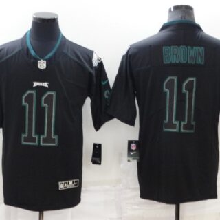 Men's Philadelphia Eagles #11 A. J. Brown Lights Out Black Color Rush Limited Stitched Jersey