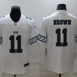 Men's Philadelphia Eagles #11 A. J. Brown White Team Logo Cool Edition Stitched Jersey