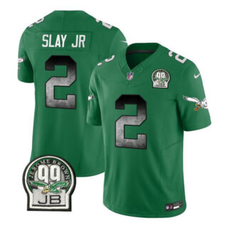 Men's Philadelphia Eagles #2 Darius Slay JR Green 2023 F.U.S.E. Throwback Vapor Untouchable Limited Stitched Football Jersey