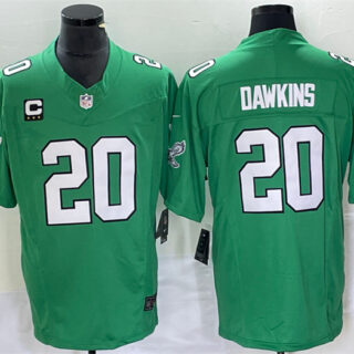 Men's Philadelphia Eagles #20 Brian Dawkins Green 2023 F.U.S.E. With C Patch Vapor Untouchable Stitched Football Jersey