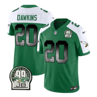 Men's Philadelphia Eagles #20 Brian Dawkins Green White 2023 F.U.S.E. Throwback Vapor Untouchable Limited Stitched Football Jersey