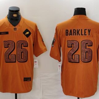 Men's Philadelphia Eagles #26 Saquon Barkley 2023 Brown Salute To Service Limited Stitched Football Jersey