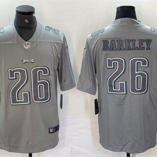 Men's Philadelphia Eagles #26 Saquon Barkley Grey Atmosphere Fashion Stitched Jersey