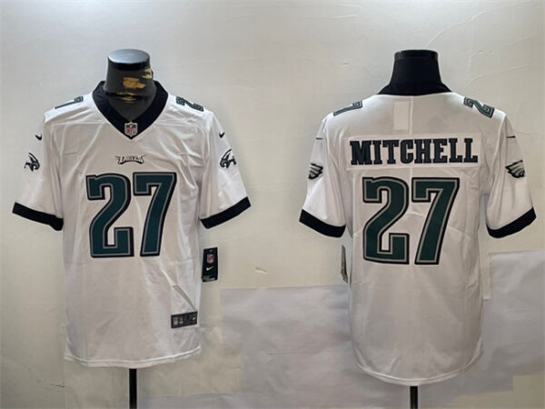 Men's Philadelphia Eagles #27 Quinyon Mitchell White Vapor Untouchable Limited Stitched Football Jersey