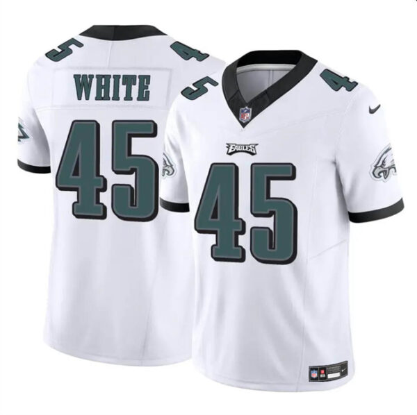 Men's Philadelphia Eagles #45 Devin White White 2023 F.U.S.E Vapor Untouchable Limited Stitched Football Jersey