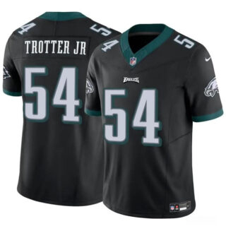 Men's Philadelphia Eagles #54 Jeremiah Trotter Jr Black 2024 Draft F.U.S.E Vapor Untouchable Limited Stitched Football Jersey